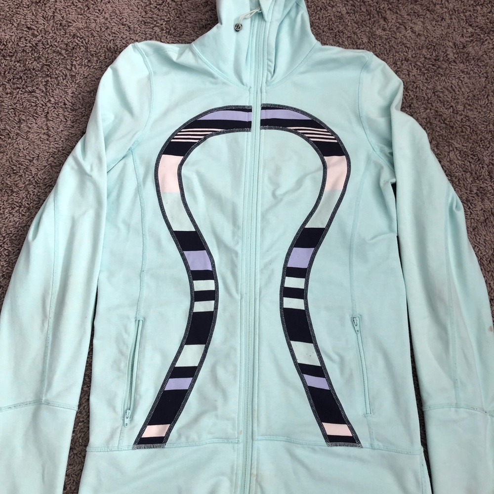 Lululemon in stride jacket aquamarine A2 Womens Size 6 - Picture 3 of 7